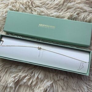 BNIB Argento Vivo Sterling Silver 18KT Gold Plated “Butterfly” Anklet
